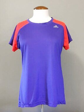 2014 Adidas Jersey Lite Tee Indigo Blue & Blood Orange Medium Climalite Sporty